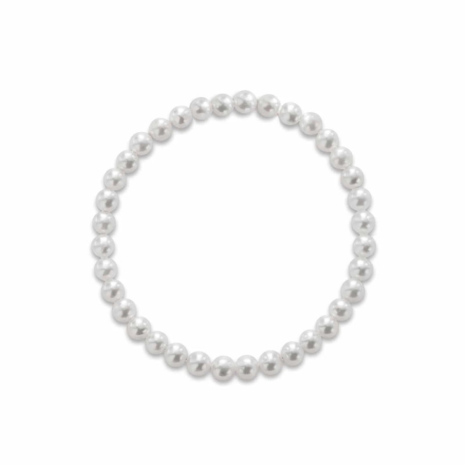 Bracciale elastico in perle coltivate d'acqua dolce 5,5/6