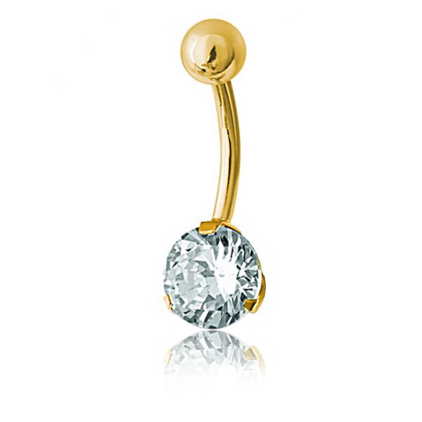 Gioiello per ombelico placcato oro 24 kt