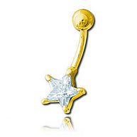 Gioiello per ombelico con stella Acciaio Placcato Oro 24k - PVD
