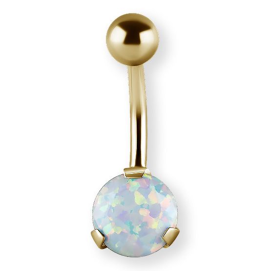 Piercing da ombelico con opale sintetico