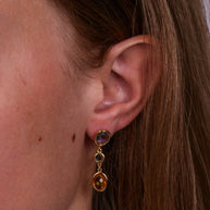 Orecchini in Argento 925 a lobo con zirconi pendenti