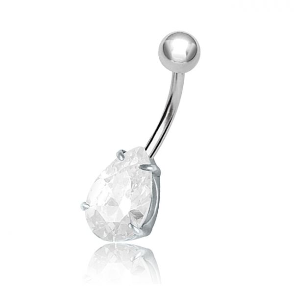 Piercing per ombelico con goccia di cristallo