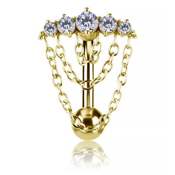 Piercing ombelico reverse con cristalli