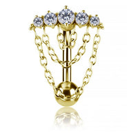 Piercing ombelico reverse con cristalli