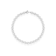 Bracciale con perle coltivate d'acqua dolce forma a RISO e chiusura in oro 18kt