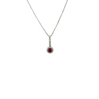 Collana in oro bianco 18 kt con rubino e diamanti